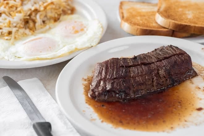 Chopped Steak and Eggs.